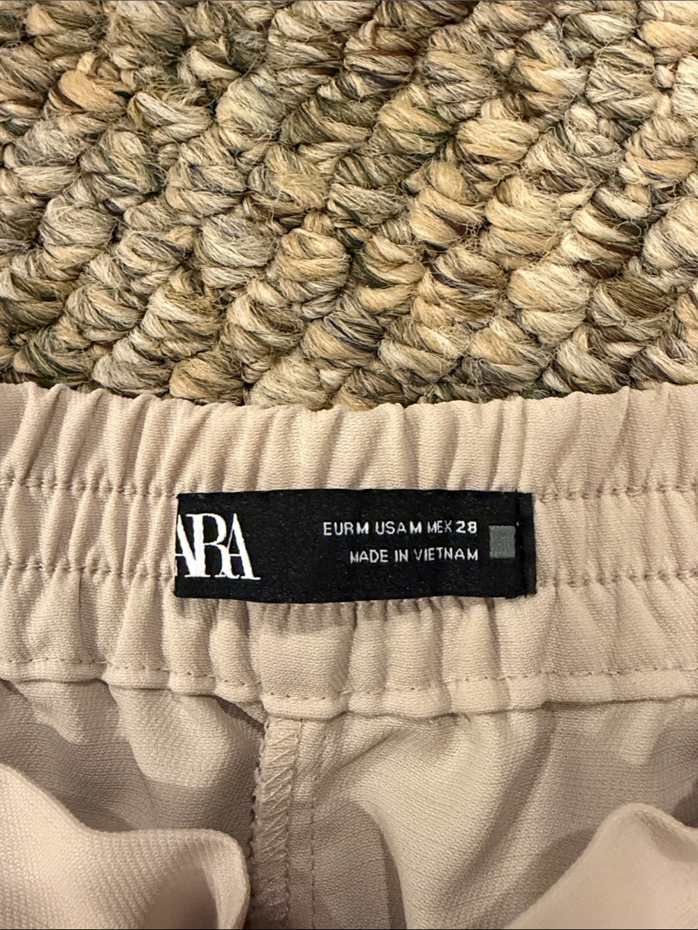 ZARA Neutral Beige Elastic Waist Pants